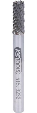 KS TOOLS HM Zylinder-Frässtift Form A mit Stirnverzahnung, 6mm
