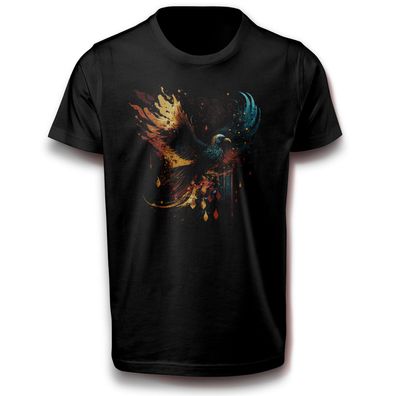 Neugeborene Phönix im Feuer & Wasser Vogel Flammen Feuervogel Ägypten Fun T-Shirt