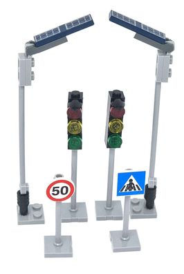 LEGO City 60304 Straßenlampen , Ampeln, Verkehrsschilder Set