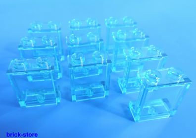 LEGO® 1x2x2 Fenster / Glas transparent blau / 10 Stück
