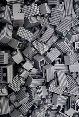 LEGO 1x2 Riffel Steine dunkelgrau / 100 Stück