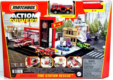 Matchbox Action Drivers Fire Station Rescue / Feuerwehr Station