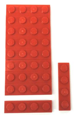 LEGO 1x4 Platte rot / 10 Stück