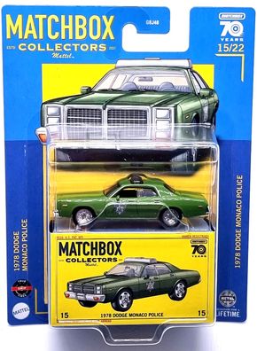 Mattel Matchbox Collectors MBX Sammler-Edition Auto/ Car 1978 Dodge Monaco Police