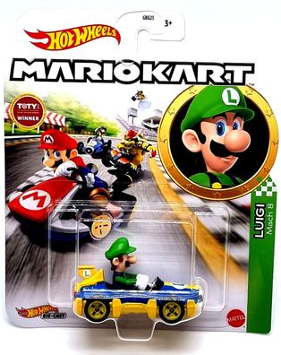 Mattel Hot Wheels cars Super Mario Kart Auto Luigi Mach 8