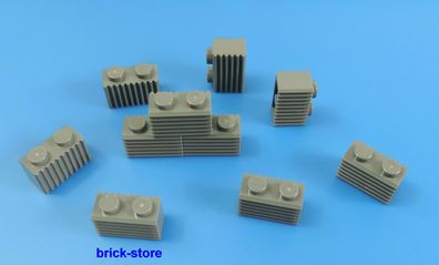 LEGO 1x2 Riffel Steine dunkelgrau / 10 Stück