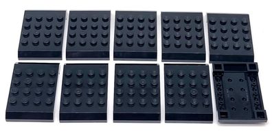 LEGO Nr.6392874 City Eisenbahn Dach 4X6X2/3 schwarz 10 / Stück