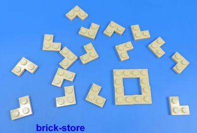 LEGO® 1x2 x2 Eck Platte beige / 20 Stück