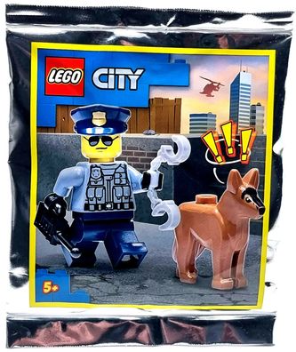 LEGO City Polizei 952109 Figur Polizist Rex mit Polizeihund Theodor