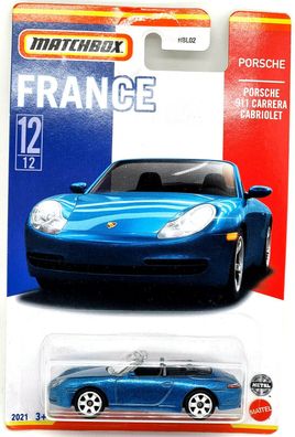 Mattel Matchbox France Serie 2021 Car Porsche 911 Carrera Cabriolet 12/12