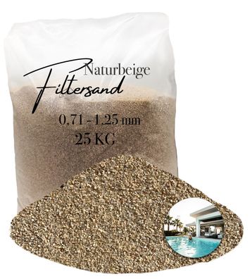 Aquagran® 25 kg Kristallquarzsand beige 0,71-1,25 mm Filtersand Quarzsand