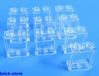 LEGO® 1x2x2 Fenster / Glas transparent klar / 10 Stück