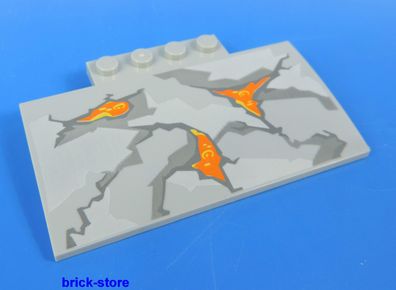 LEGO® Nr- 6135106 / ca. 4x8 x1 Dachstein hellgrau / bedruckt mit 1x4 Halterung
