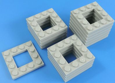 LEGO 4x4 Platten hellgrau mit loch / 15 Stück
