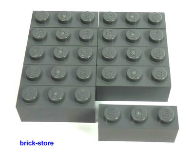 LEGO Nr.-4211104 Basic 1x3 Grundbausteine dunkelgrau / 10 Stück