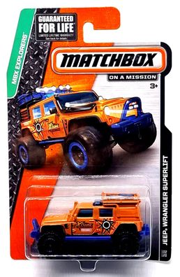 Mattel Matchbox On A Mission Cars / Auto Fahrzeug Truck Jeep Wrangler Superlift