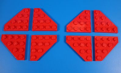 LEGO 4x4 Schräg Platte rot / 8 Stück