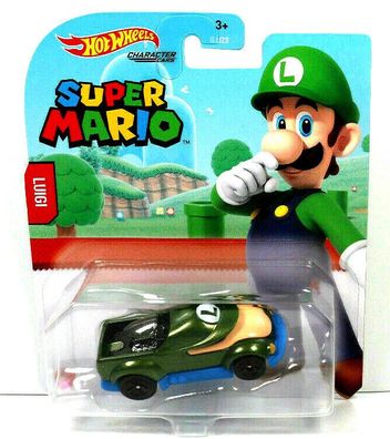 Hot Wheels Super Mario Nintento Gaming Character Cars Modell Luigi