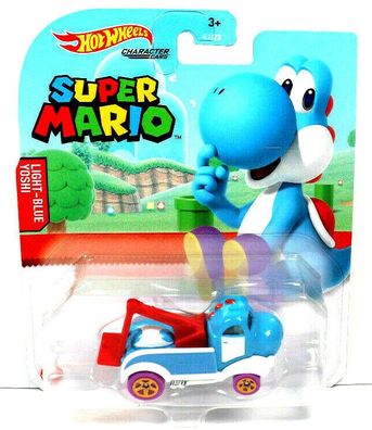 Hot Wheels Super Mario Nintento Gaming Character Cars Modell Light-Blue Yoshi