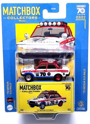 Mattel Matchbox Collectors MBX Sammler-Edition Auto / Car `70 Datsun 510 Rally