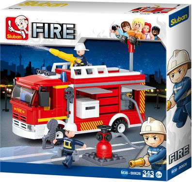 Sluban Model Bricks Set M38-B0626 Fire Conventional Pumper Feuerwehr Auto