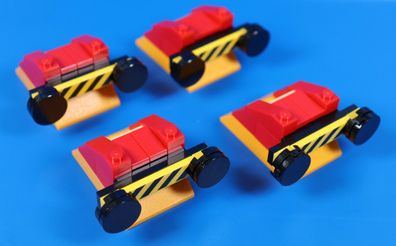 LEGO® City Eisenbahn Puffer Lok Prellbock rot mit gelb schwarzen Balken 4 Stück