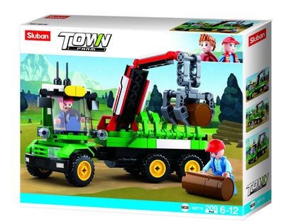 Sluban Town Farm Set M38-B0778 Bauernhof Holz Transporter mit Kran