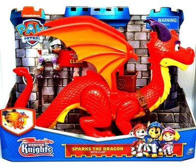 Paw Patrol Rescue Knights Sparks the Dragon with Figur Claw