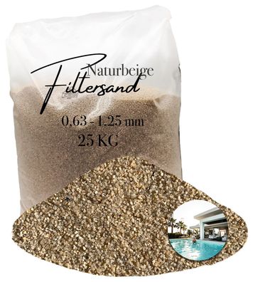 Aquagran® Filtersand beige 25 kg 0,63-1,25 mm natürlicher Pool Filter Quarz-Sand