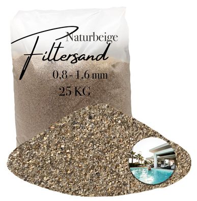 Aquagran® Filtersand beige 25 kg 0,8-1,6 mm natürlicher Pool Filter Quarz-Sand