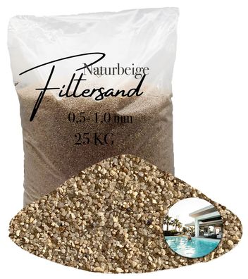 Aquagran® Filtersand beige 25 kg 0,5-1,0 mm natürlicher Pool Filter Quarz-Sand