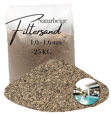 Aquagran® Filtersand beige 25 kg Filterkies natürlicher Pool Filter 1,0-1,6 mm