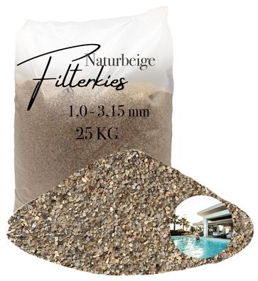 Aquagran® Filtersand beige 25 kg Filterkies natürlicher Pool Filter 1,0-3,15 mm
