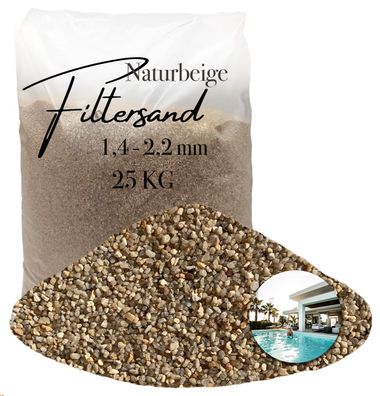Aquagran® Filtersand beige 25 kg Filterkies natürlicher Pool Filter 1,4-2,2 mm