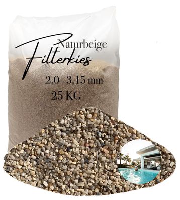 Aquagran® Filtersand beige 25 kg Filterkies natürlicher Pool Filter 2,0-3,15 mm