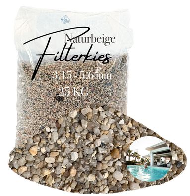 Aquagran® Filtersand beige 25 kg Filterkies natürlicher Pool Filter 3,15-5,6 mm