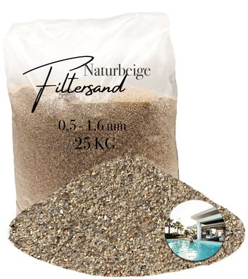 Aquagran® Filtersand beige 25 kg 0,5-1,6 mm natürlicher Pool Filter Quarz-Sand