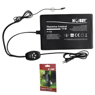 Hobby Thermica Control 11 W inkl. Hygro-Therm - Heizmatte + Hygrometer / Thermometer