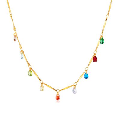 Colorful High-End Light Luxury Temperament Titanium Steel Necklace Women