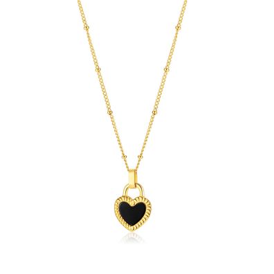 Heart-Shaped Pendant Light Luxury Double-Sided Love Titanium Steel Necklace For Women