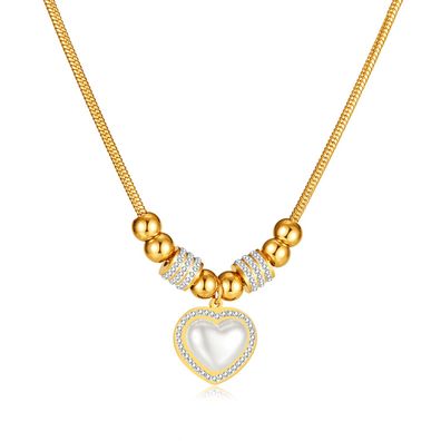 Acrylic Love Pendant And Light Luxury Temperament Titanium Steel Necklace For Women