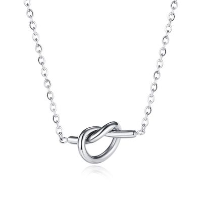 Necklace Titanium Steel Geometric Heart Shape Necklace Women's Line Love Knot Choker