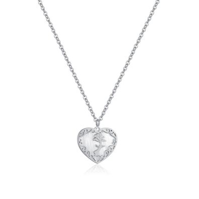 Fritillary Love Pearl Necklace Light Luxury Rose Titanium Steel Pendant For Women