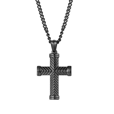 Street Stainless Steel Necklace Men's And Women's Cross Necklace