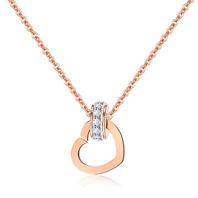Light Luxury High-Grade Rose Gold Plated Love Titanium Steel Necklace Female Style