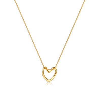 Summer Hollow Love Pendant Light Luxury Heart-Shaped Titanium Steel Necklace For