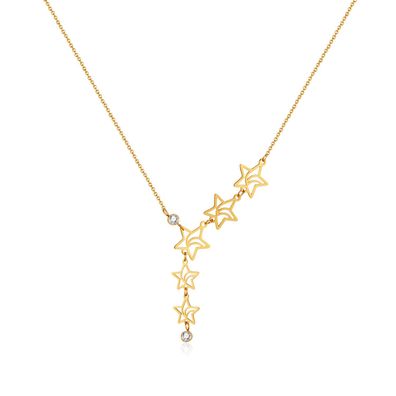 Rhinestone Tassel Pendant Light Luxury Temperament Titanium Steel Necklace For Women