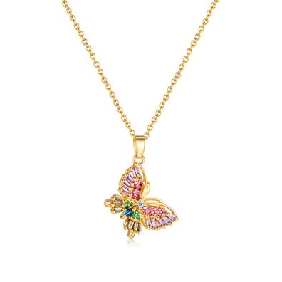 Butterfly Zircon Pendant Light Luxury Temperament Necklace For Women