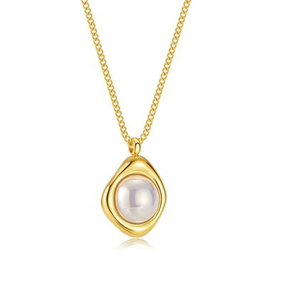 Elegant Pearl Pendant Light Luxury High-Grade Titanium Steel Necklace Women's