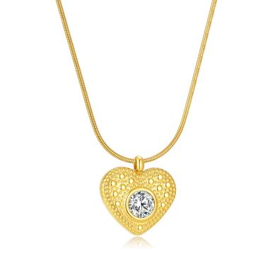 Heart-Shaped Collarbone Necklace Elegant Heart Titanium Steel Necklace For Women